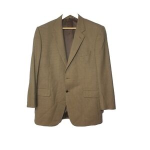 Zanieri Micro Check Black/Tan/Cream 100% Wool‎ Super 100's 2 Blazer Italy 44L